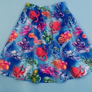 Retrolicious Octopus print skirt size 1x